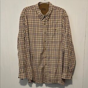 L.L. Bean Casual Button Down Shirt Brown and Tan